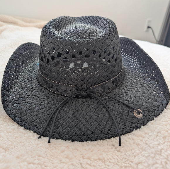 Peter Grimm Black Cowboy Hat with Blue Accents - Picture 3 of 4